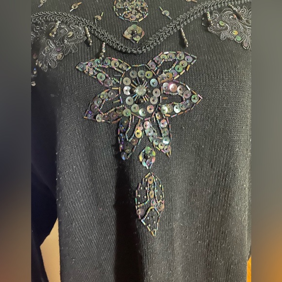 Vintage Sweater Dress w/ Sequin and Bead Embellishment - Picture 3 of 5